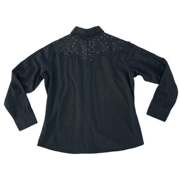 Shyanne Womens Black Embroidered Bling Western Shirt Snap XXL Country Rodeo NWOT - Picture 9 of 9